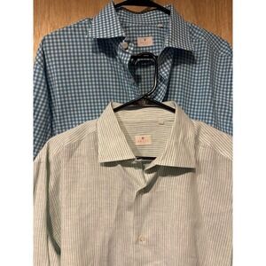 Bruli | Long Sleeve Button Down XL Lot Of 2 One Linen One Cotton Performance (P1
